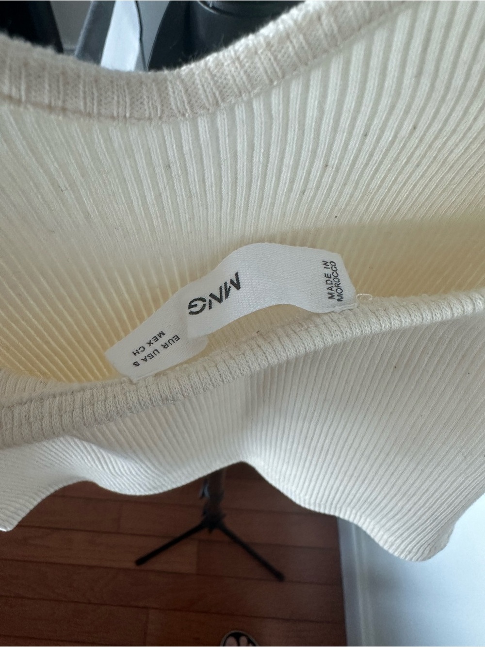 Mango Cream Ribbed Spaghetti-Strap Cami - Picture 3 of 3
